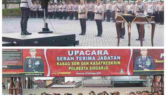 Kabag SDM dan Kasat Reskrim Polresta Sidoarjo Berganti