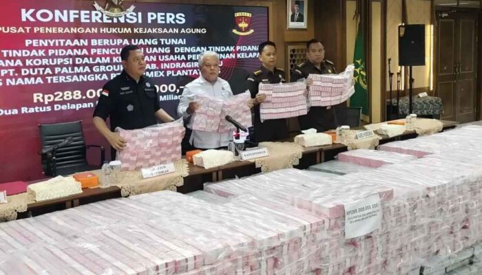 Kejagung Kembali Sita Uang Rp288 Miliar Dari Group Duta Palma Terkait Kegiatan Pengelolaan Kelapa Sawit di Kawasan Hutan