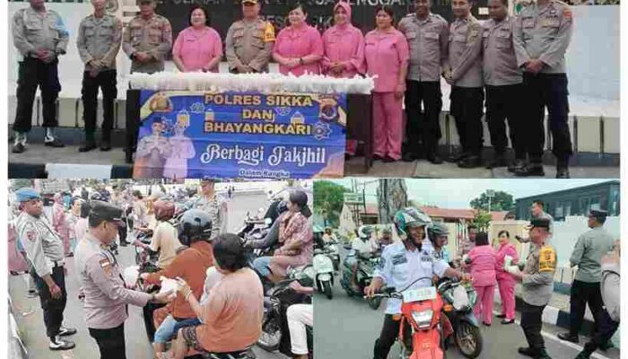 Tingkatkan Kepedulian Antara Polri dan Masyarakat di Bulan Suci Ramadhan, Polres Sikka Bagikan Takjil kepada Pengguna Jalan di Depan Mako Polres