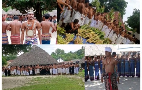 Acara makan jagung tebe bei dan bei bui sali dan meramaikan acara harus bakar di malaka