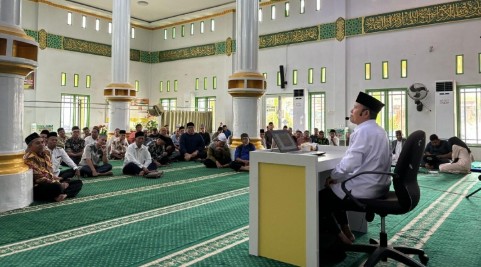 Sosialisasi ZISWAF untuk pengoptimalan pengumpulan zakat oleh BAZNAS Pelalawan yang bekerja sama dengan kua pangkalan kerinci