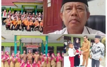 Kepala SDN 001 lubuk terap dan penerapan kebijakan sekolah yang disiplin,perkuat karakter dan perkuat program rekegius