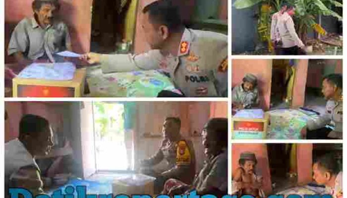 POLRI UNTUK MASYARAKAT. Kapolres Jeneponto Kunjungi Kakek Penderita Sakit Menahun yang Hidup Sebatang Kara