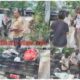 Fhoto ketua RT 03 kelurahab oebufu bersama warga membersihkan sampah yang menumpuk dari rumah warga pada tanggal 10 April 2025