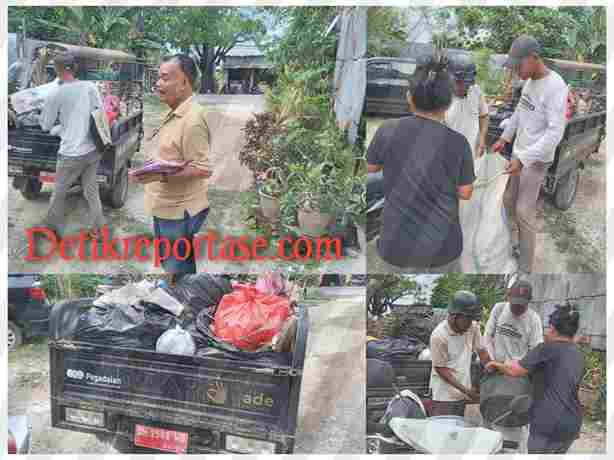 Fhoto ketua RT 03 kelurahab oebufu bersama warga membersihkan sampah yang menumpuk dari rumah warga pada tanggal 10 April 2025