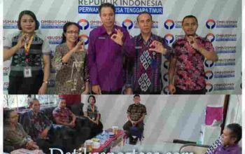 Fhoto ombudsman perwakilan Kupang bersama kepala kantor HAM NTT beserta jajaran dalam Rangkah silaturrahmi dan membangun sinergi antara dua lembaga negara di ruang kerja ombudsman NTT pada Jumat 25 april 2025