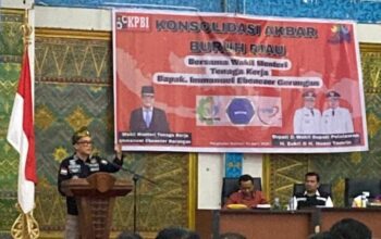 Bupati Zukri dan Wamenaker Konsolidasi Buruh Riau: Dorong Keadilan dan Perlindungan untuk Pekerja Wakil menteri tenaga kerja memberikan arahan pada acara kolsulidasi Akbar bersama bupati dan masyarakat Pelalawan di gedung daerah Pelalawan pada hari Rabu 23 April 2025