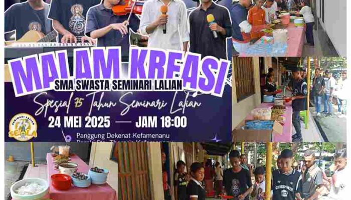 Rombongan Siswa Seminari Lalian Disambut Penari Gong Cilik dan Takanab di Paroki St Theresia Kefamenanu