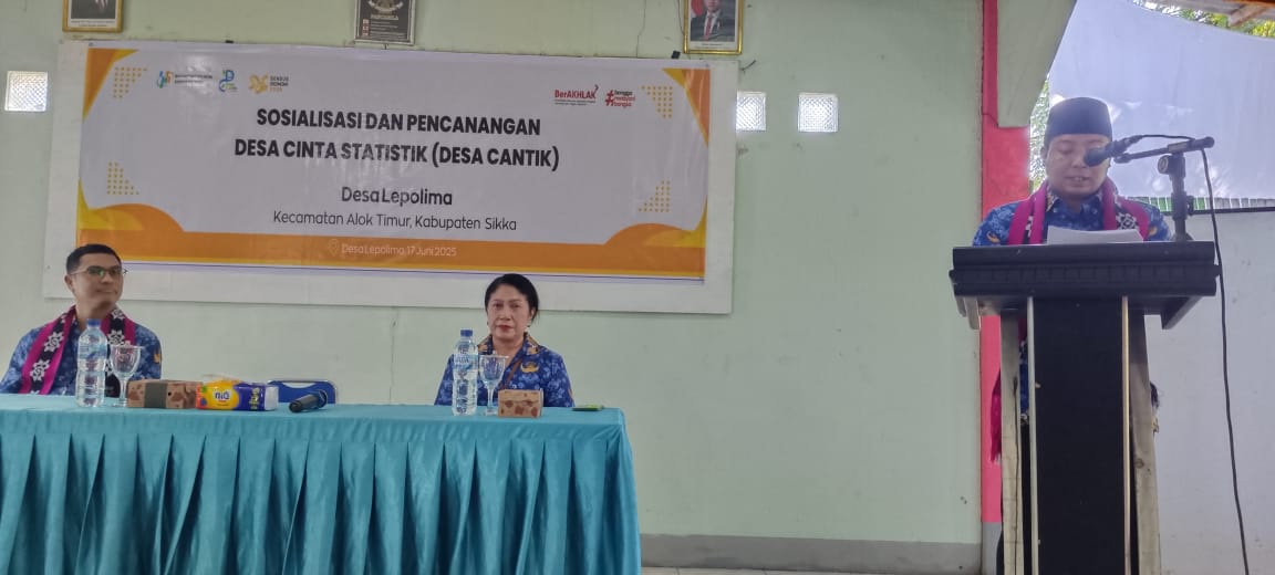 Pengarahan dari bupati SIKKA saat louncing desa percontohan, desa cantik dan dorong tata kelola data dari akar rumput