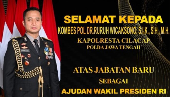 Kapolresta Cilacap Diangkat Jadi Ajudan Wapres RI, Tongkat Komando Diserahkan ke Kombes Budi Adhy