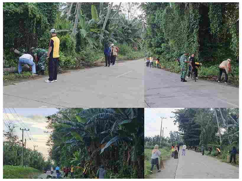 Koramil Desa Ganra Gelar Karya Bakti di Akhir Pekan, Rajut Kebersamaan dan Jaga Lingkungan