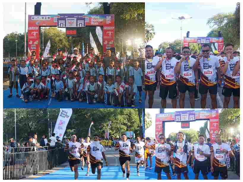 Satgas Pamtas Yonarhanud 15/DBY Meriahkan Wini Border Run 2025