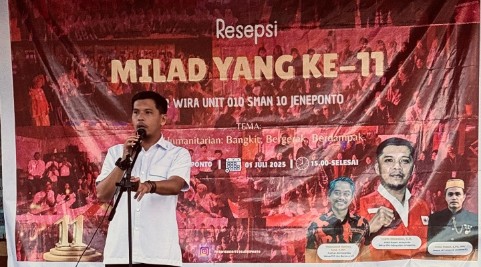 Milad PMR mir SMAN 10 Jeneponto yang di hadiri wakil bupati Islam Iskandar turut memberikan apprisiasi