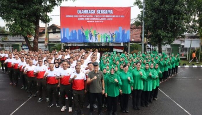 Danrem 051/Wkt Olahraga Bersama Anggota Kodim 0504/Jakarta Selatan