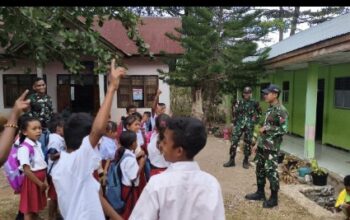 Tanamkan Cinta Tanah Air Sejak Dini, Satgas Pamtas RI-RDTL Gelar Wasbang di SD Sitnoni Aplal