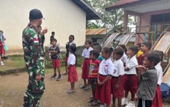 Satgas Pamtas RI–RDTL Gelar Wawasan Kebangsaan di SDK Nilulat