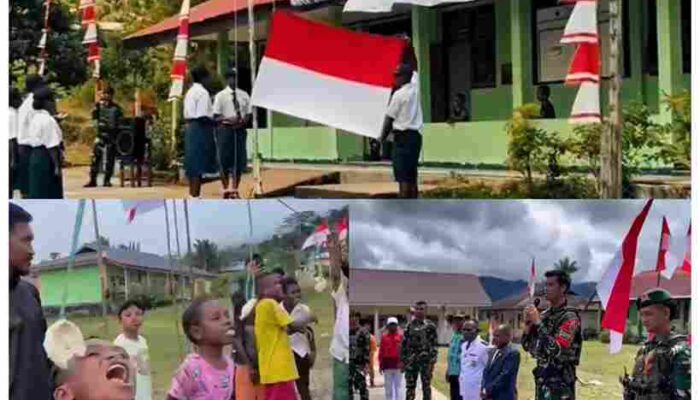 Satgas Yonif 763/SBA Gelar Upacara HUT RI ke-80, Pawai Merah Putih, dan Perlombaan Rakyat di Bamusbama