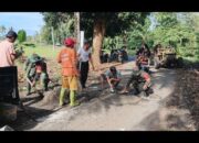 TNI dan Warga Citta Kompak Gotong Royong, Perbaiki Saluran Air dan Jalan Rusak di Dusun Lakibong