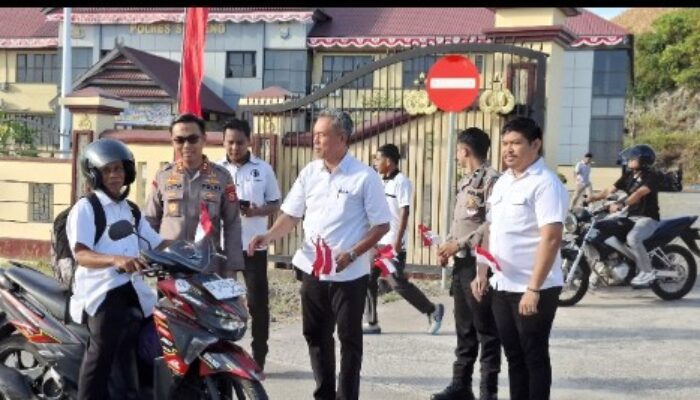 Merah Putih di Jalanan Soppeng: Aksi Nasionalis Polres Soppeng Sambut HUT RI ke-80