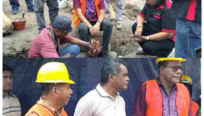 Peletakan Batu Pertama Pembangunan RKB SMPN Nubaarat, Wabup Sikka: Kontraktor Harus Jaga Kualitas