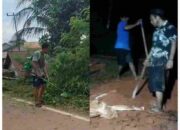 Gotong Royong Perangkat Desa dan Pemuda Dusun Sungai Tengar Wujudkan Kepedulian Terhadap Lingkungan