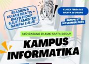 Kesempatan Emas! AMKI Sapta Group Buka Beasiswa Kuliah Gratis dan Tunjangan Hidup untuk Lulusan SMA/SMK
