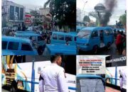 Aksi Demo Sopir Angkot Sulawesi Utara Tolak Izin Operasi Bus di Kota Manado
