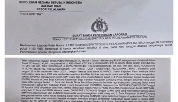 Masuk Tahap Krusial, Polres Pelalawan Gelar Perkara Laporan AJAR Terkait Dugaan Pelanggaran Hukum