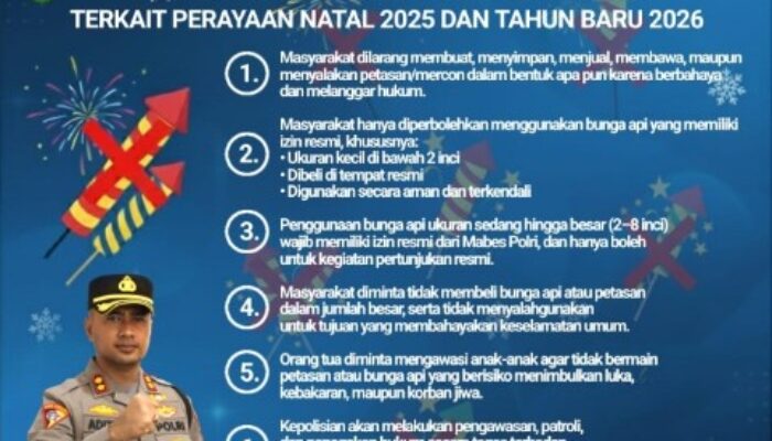 Polres Bangka Barat Imbau Warga Tidak Gunakan Petasan Jelang Natal 2025 dan Tahun Baru 2026