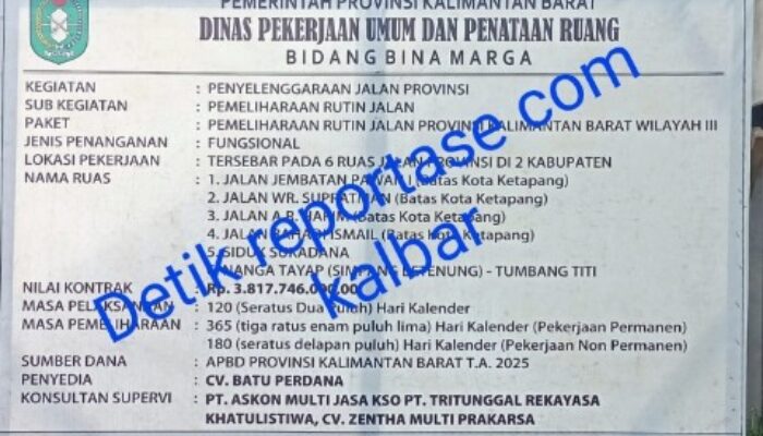 Gawat, Baru Hitungan Bulan Jalan A.R. Hakim Batas Kota Ketapang Kembali Hancur
