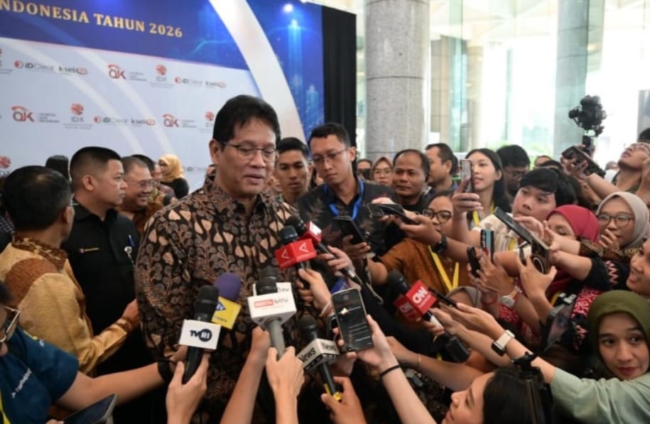 Menteri Keuangan RI Purbaya Yudhi Sadewa memberikan keterangan pers saat pembukaan perdagangan Bursa Efek Indonesia tahun 2026 di Jakarta.