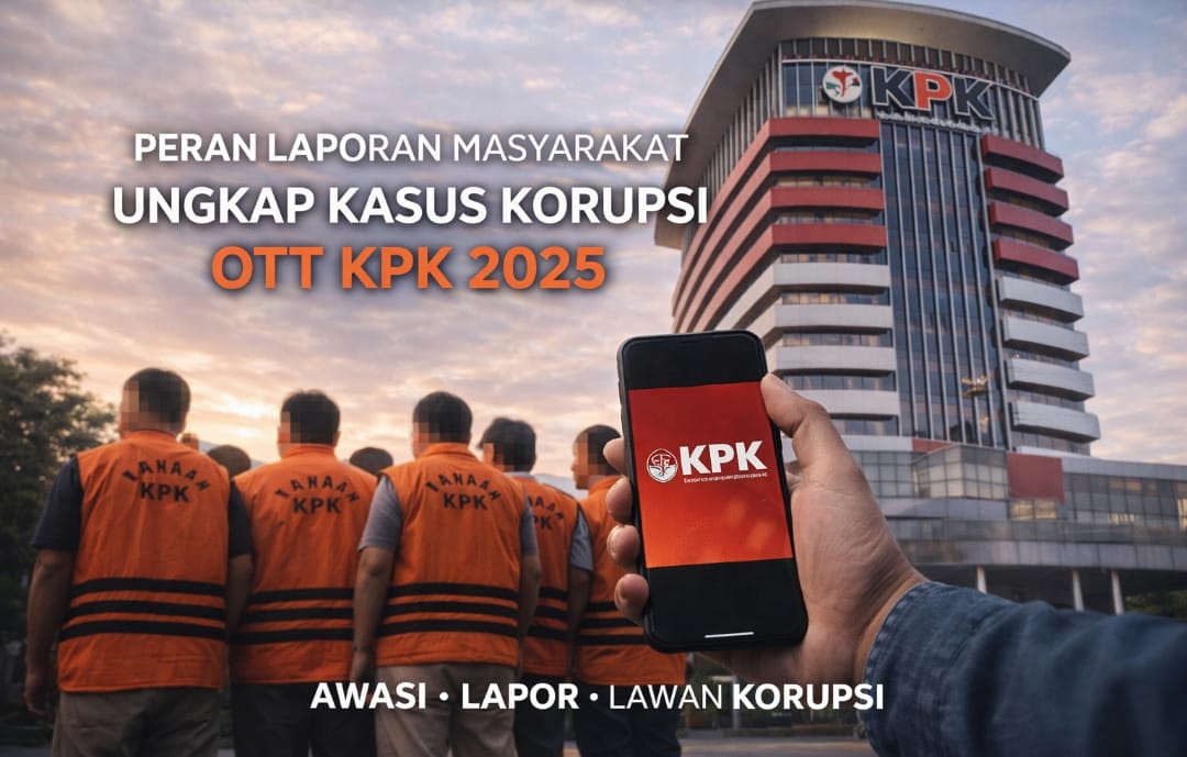 Ilustrasi Operasi Tangkap Tangan KPK 2025 yang berawal dari laporan masyarakat dalam mengungkap dugaan korupsi di sektor pelayanan publik, proyek pemerintah, dan pengelolaan anggaran daerah