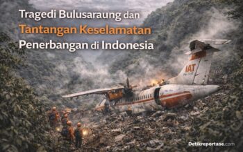 Pemandangan Gunung Bulusaraung di Sulawesi Selatan yang menjadi jalur penerbangan regional