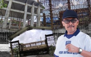 Bangunan GOR Indoor Ketapang Kalimantan Barat proyek Dispora dengan anggaran Rp14,8 miliar belum rampung