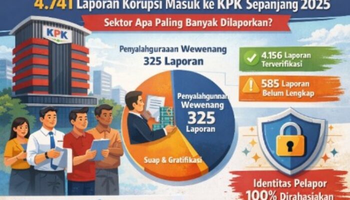 4.741 Laporan Korupsi Masuk ke KPK Sepanjang 2025: Sektor Apa Paling Banyak Dilaporkan?