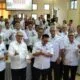 Farid Ma’ruf berfoto bersama pengurus dan peserta Musyawarah Kabupaten PMI Cilacap usai terpilih kembali sebagai Ketua PMI Cilacap periode 2026–2031.