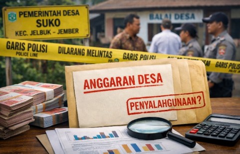 Ilustrasi dugaan penyalahgunaan Dana Desa di Desa Suko, Kecamatan Jelbuk, Kabupaten Jember.