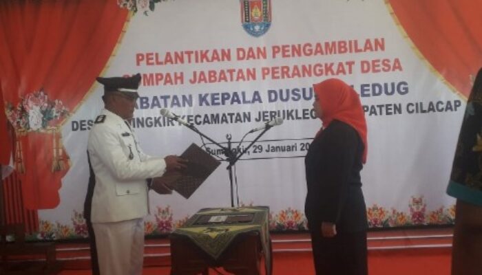 Kepala Dusun Perempuan Dilantik di Cilacap, Tiara Agrina Fidelia Diminta Bangun Dusun Ciledug dari Akar Rumput — Mampukah Integritas Ini Bertahan?