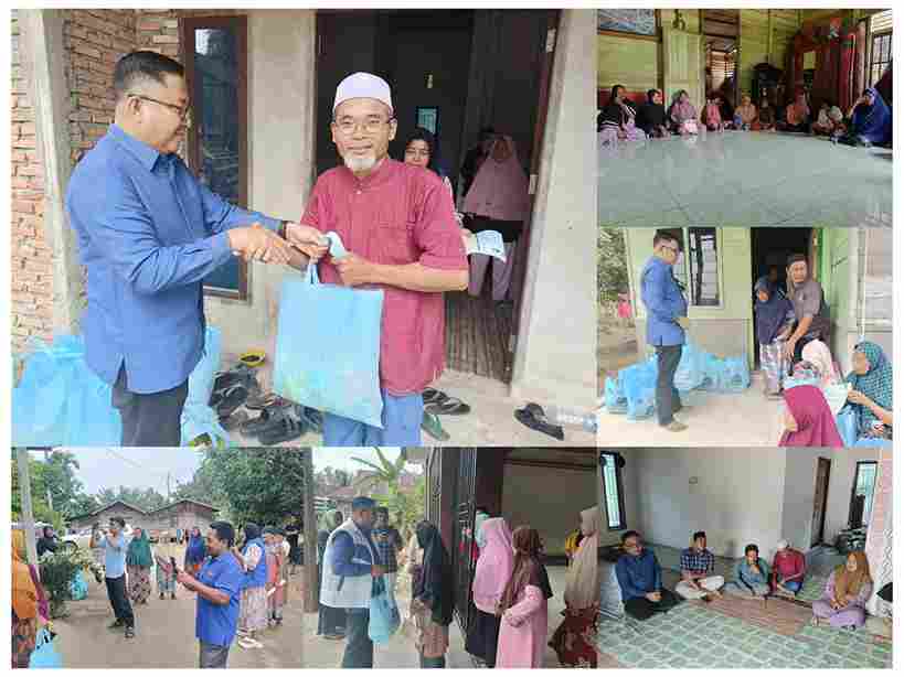 Warga Pangkalan Kuras menerima bantuan sembako dari H. M. Bakri Ketua DPD PAN Pelalawan sebagai bentuk kepedulian dan dukungan terhadap ketahanan ekonomi masyarakat jelang Ramadan.