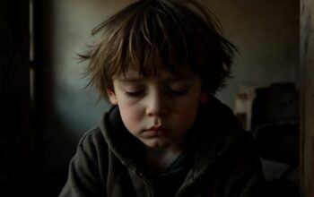 ilustrasi anak kecil sedih, kemiskinan anak NTT, tragedi YBR Ngada, anak miskin Indonesia, krisis perlindungan anak