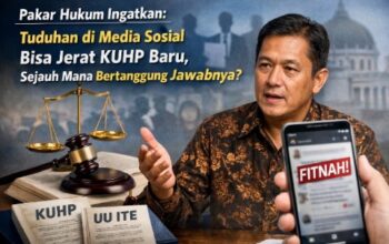 Pakar hukum menjelaskan risiko hukum dan tanggung jawab tuduhan di media sosial sesuai KUHP Baru dan UU ITE, ilustrasi hukum di Indonesia