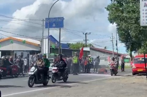 Aksi SAPMA PP Gowa di SPBU Kalampa Takalar sorotan distribusi solar subsidi