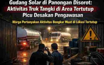 Ilustrasi aktivitas truk tangki diduga membawa solar subsidi dari SPBU menuju gudang penampungan tertutup di wilayah Panongan.
