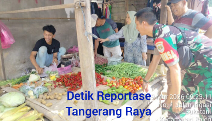 Harga Sembako Dipantau Babinsa Koramil 12/Rajeg Pasca Lebaran Relatif Stabil