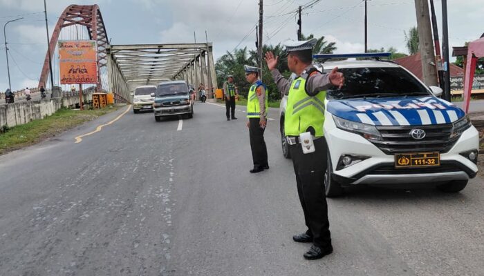 Satlantas Polres Langkat Patroli Jalinsum, Pastikan Arus Lalu Lintas Aman dan Lancar