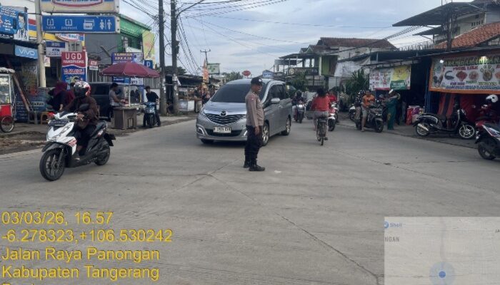 Polsek Panongan Gelar Strong Point dan Gatur Lalin, Implementasi Commander Wish Kapolda Banten