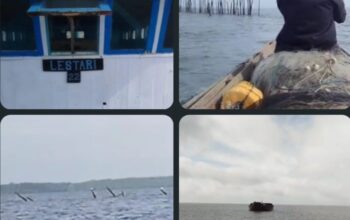 Tugboat Penarik Tongkang Semen Diduga Tabrak Jermal Nelayan Rugikan Rp 150 Juta rupiah di Muara Pulau Kumbang