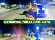 Satlantas Polres Batu Bara Gelar Patroli Blue Light di Jalinsum Sumber Padi, Antisipasi Kejahatan Malam Hari