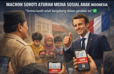 aturan pembatasan media sosial anak indonesia mendapat dukungan presiden prancis macron