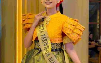 Wahyu Trinanda Puteri finalis Duta Pariwisata Riau 2026 asal Pelalawan tampil dalam ajang minat bakat budaya Melayu